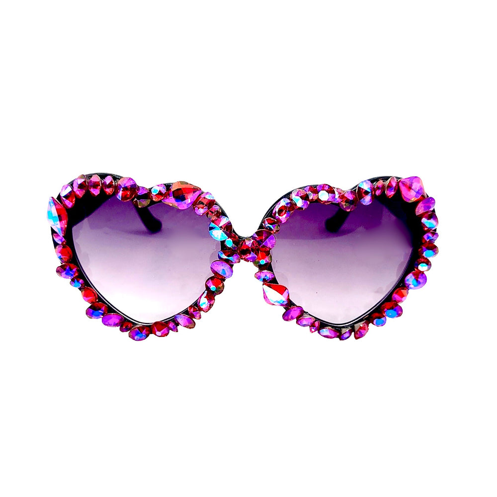 LOUD AS HELL LOLITA RHINESTONE HEART SUNGLASSES