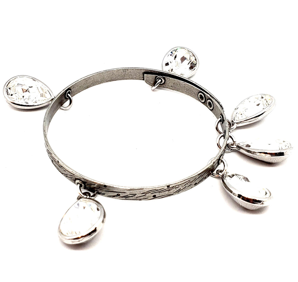 THUNDERBIRD CRYSTAL SCORPION DROP BANGLE SLVER