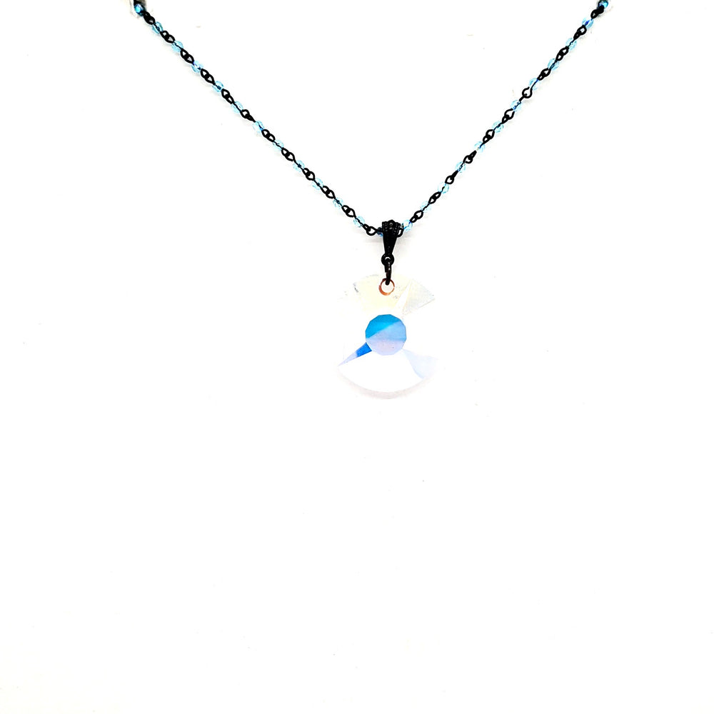 RARE FIND OPAL ROUND BLUE BIRD CHAIN NECKLACE