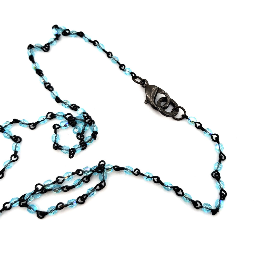 RARE FIND OPAL ROUND BLUE BIRD CHAIN NECKLACE