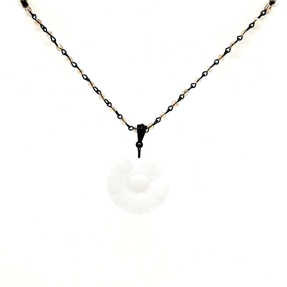 RARE FIND MOONLIGHT ROUND TOPAZ CHAIN NECKLACE