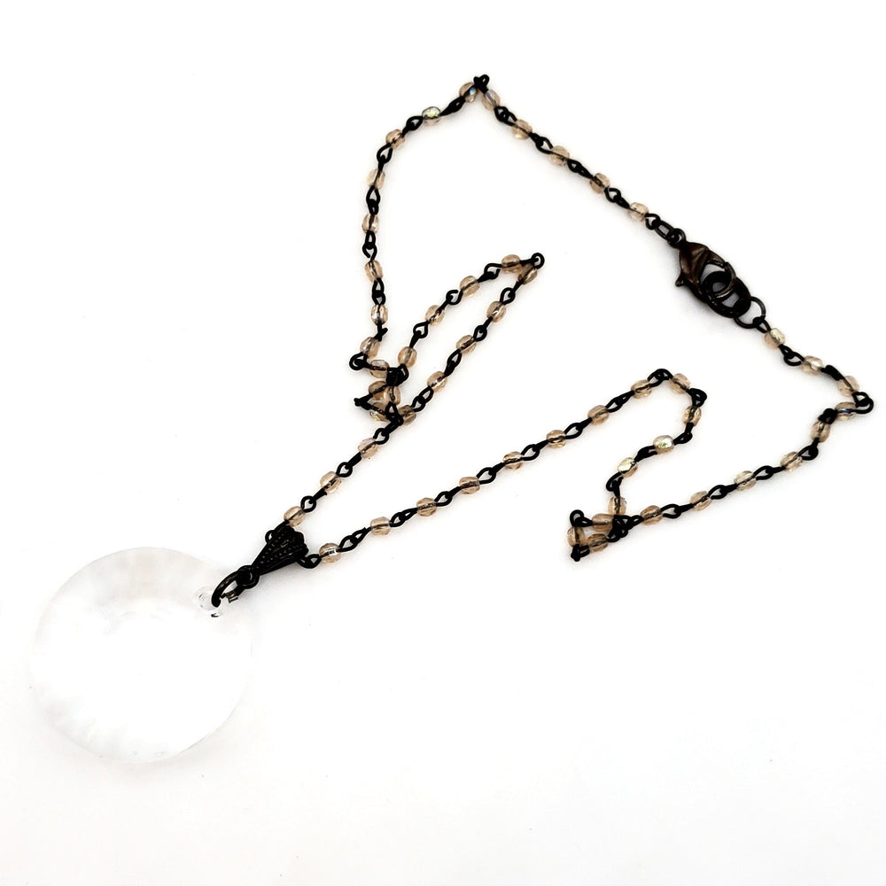 RARE FIND MOONLIGHT ROUND TOPAZ CHAIN NECKLACE