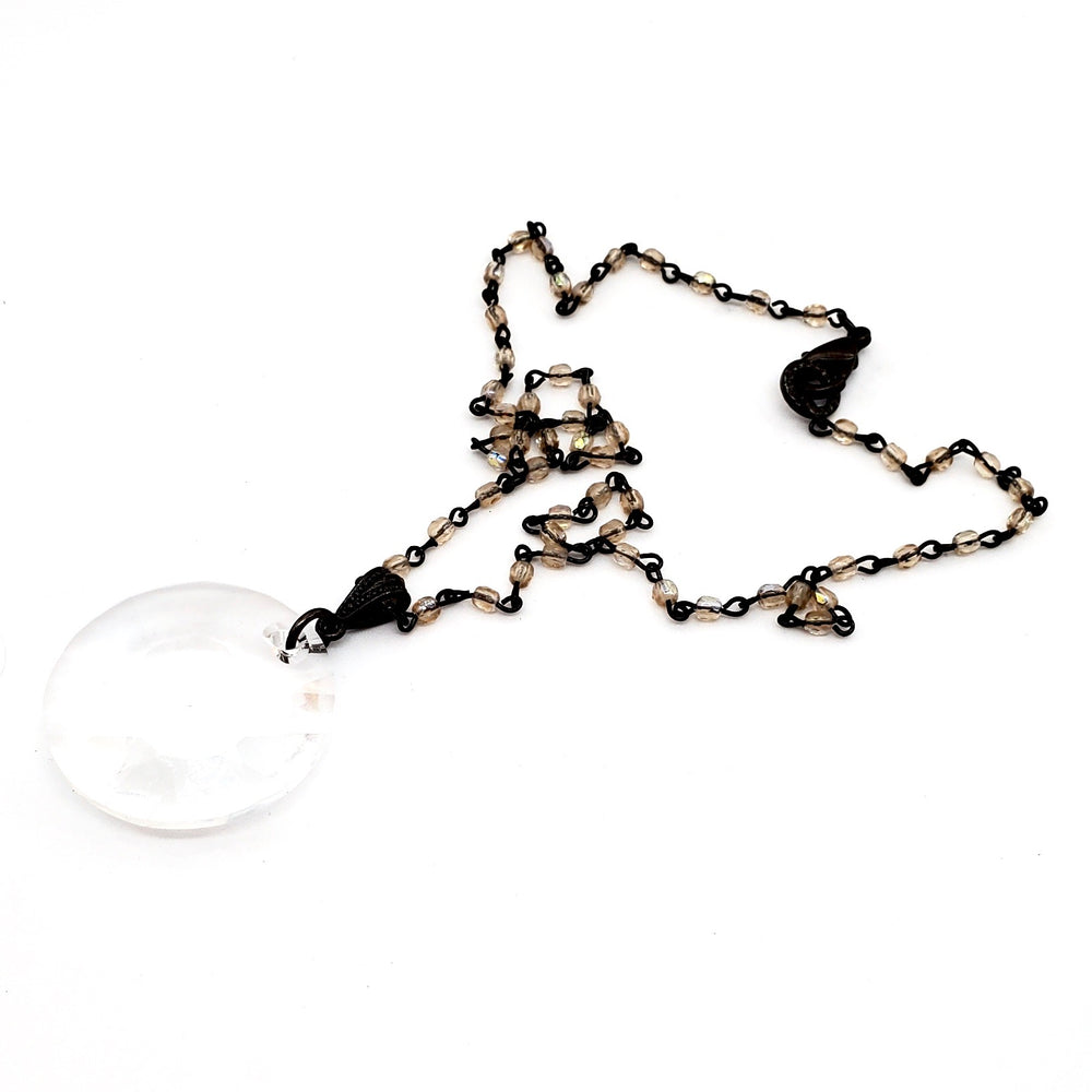 RARE FIND MOONLIGHT ROUND TOPAZ CHAIN NECKLACE