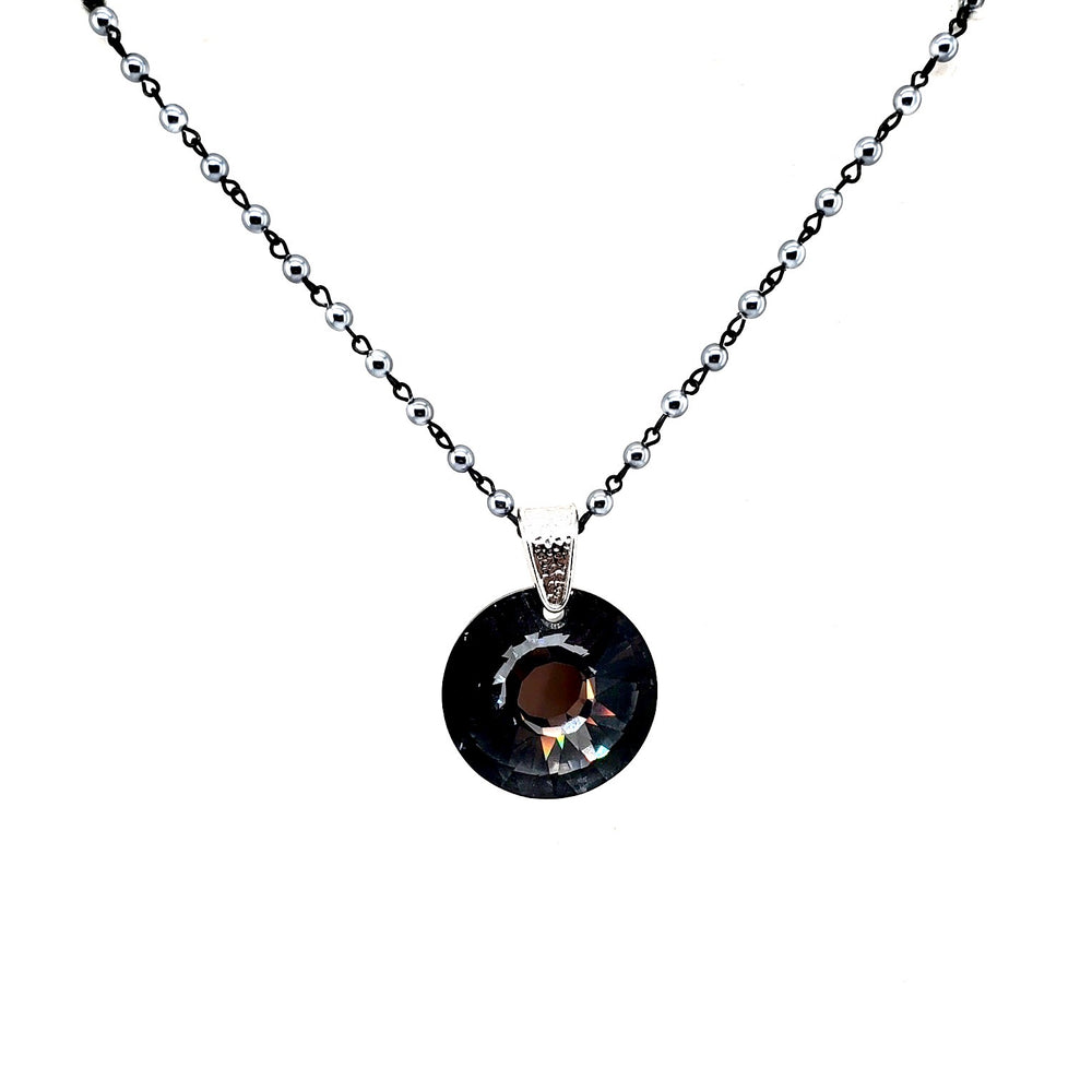RARE FIND SHADOW ROUND SMOKE CHAIN NECKLACE