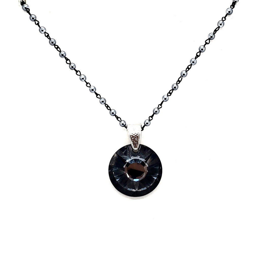 RARE FIND SHADOW ROUND SMOKE CHAIN NECKLACE