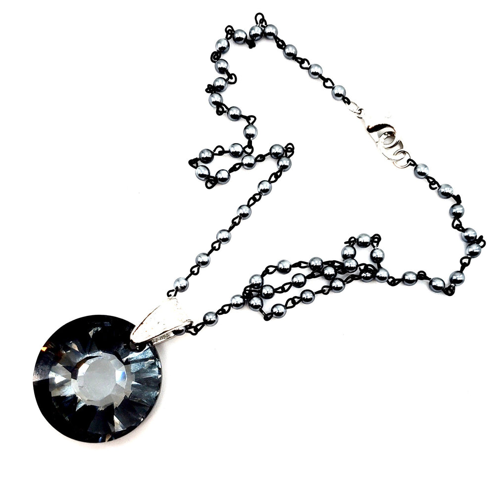 RARE FIND SHADOW ROUND SMOKE CHAIN NECKLACE