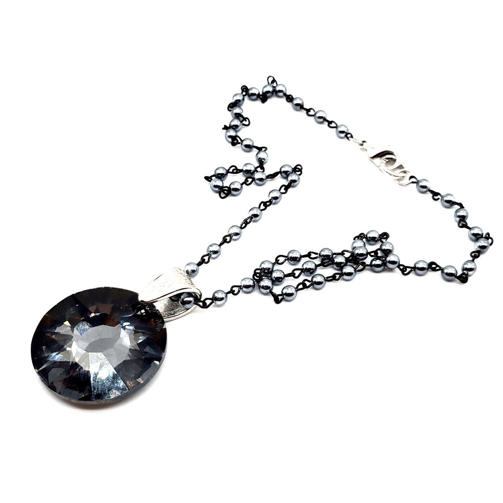 RARE FIND SHADOW ROUND SMOKE CHAIN NECKLACE