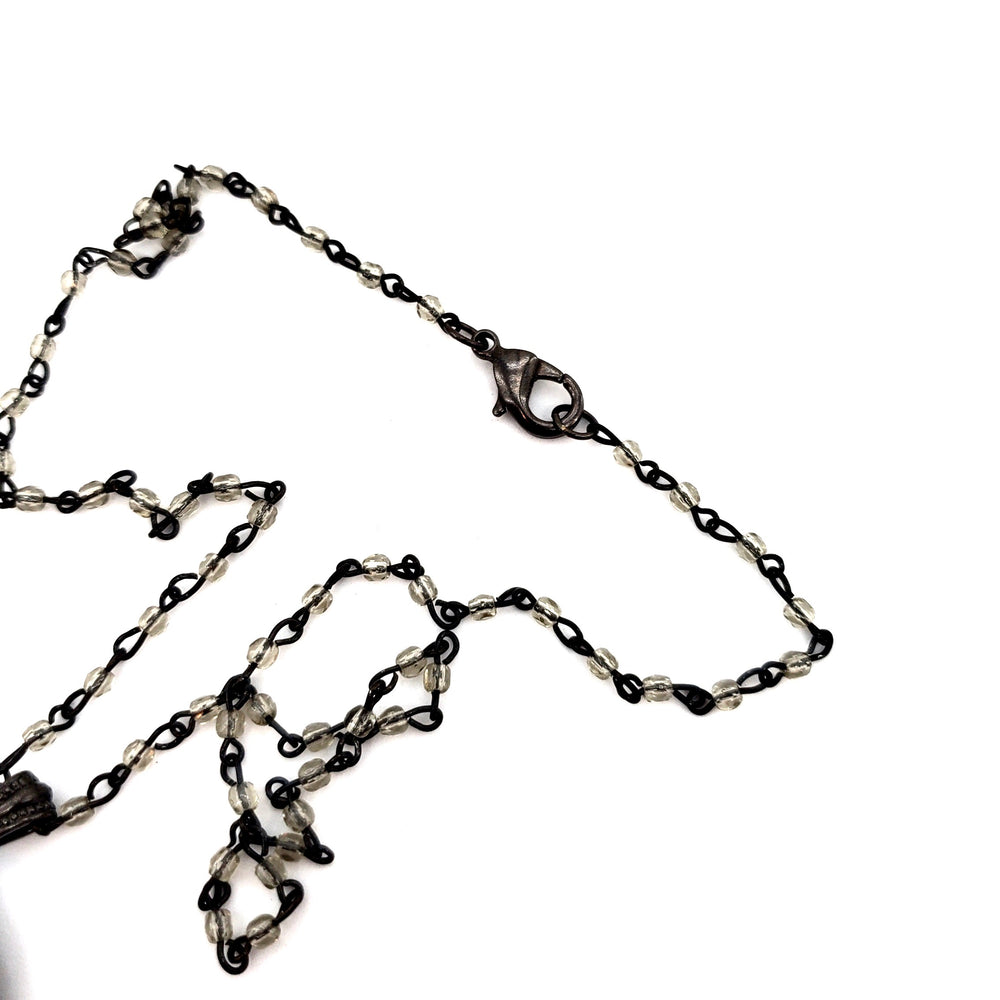 RARE FIND SMOKE ROUND BLACK DIAMOND CHAIN NECKLACE