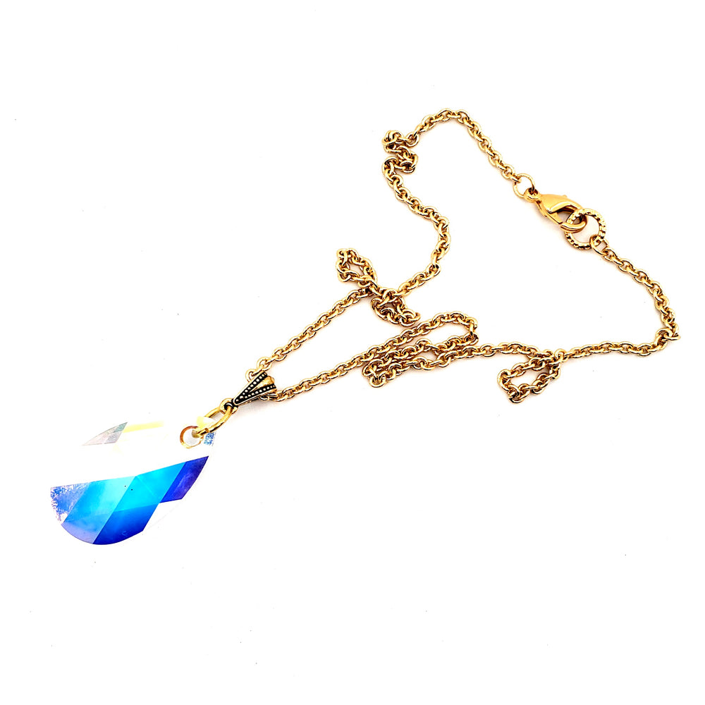 RARE FIND OPAL DROP GOLD CHAIN NECKLACE