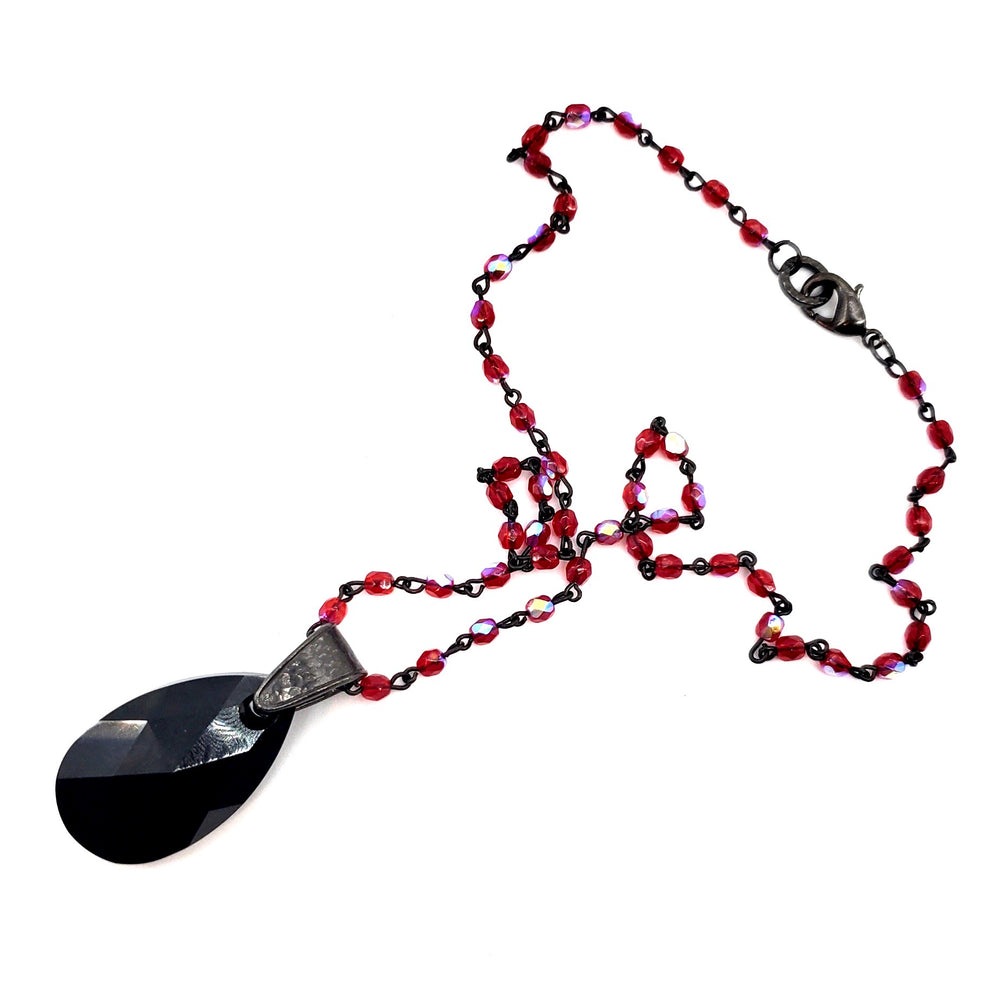 RARE FIND SMOKE DROP RUBY CHAIN NECKLACE