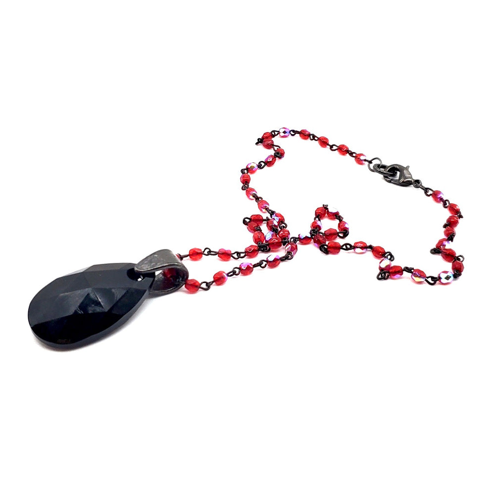 RARE FIND SMOKE DROP RUBY CHAIN NECKLACE