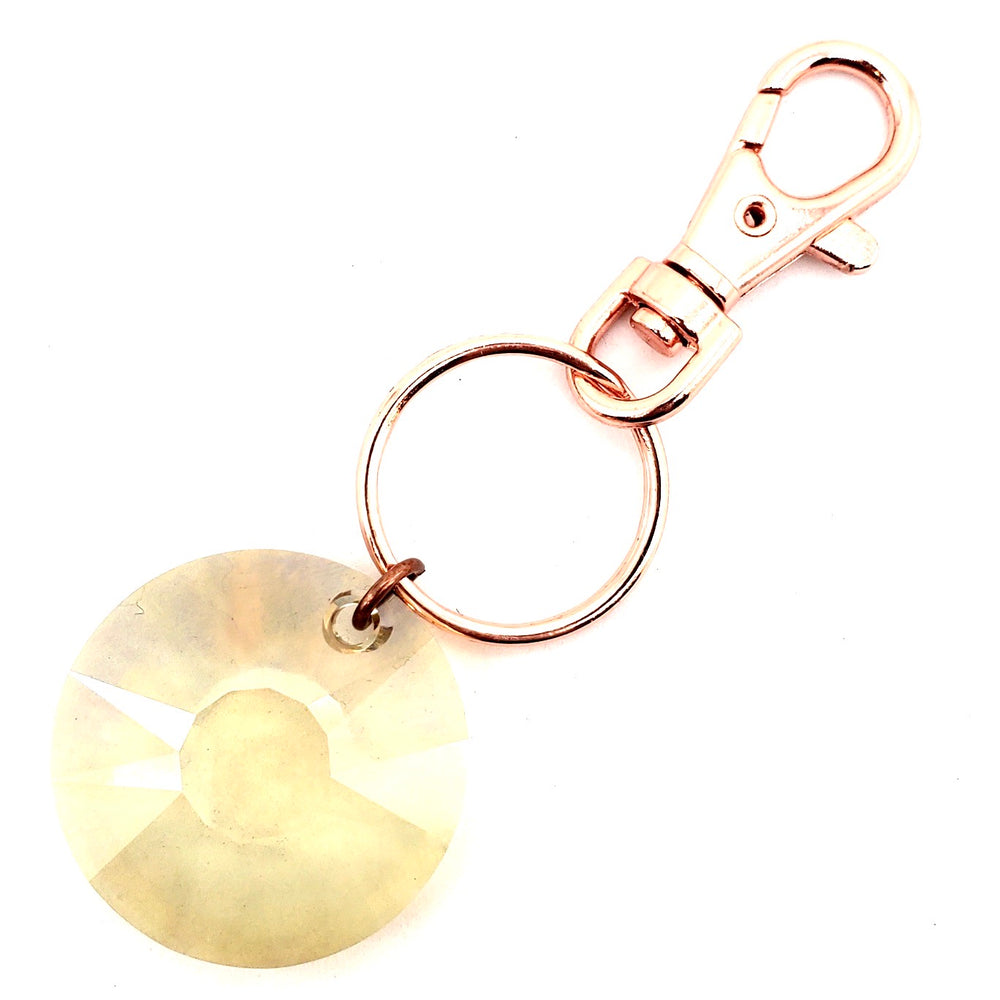 RARE FIND HONEY BUTTER ROUND GOOD LUCK KEY CHARM