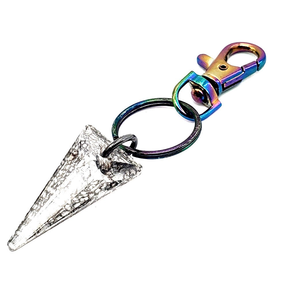 RARE FIND LONE WOLF SPIKE GOOD LUCK KEY CHARM