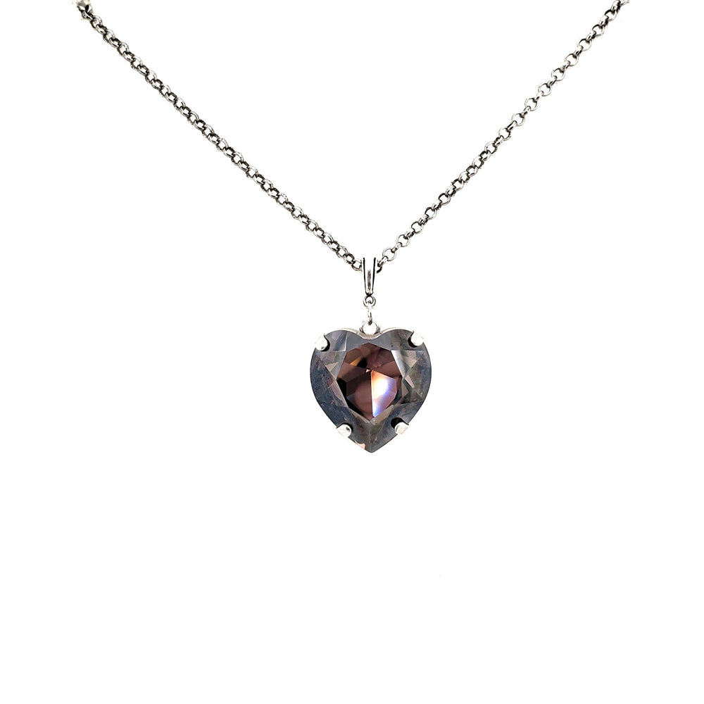 HEART THROB PURPLE SMOKE HEART NECKLACE