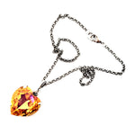 HEART THROB PINK TOPAZ HEART NECKLACE