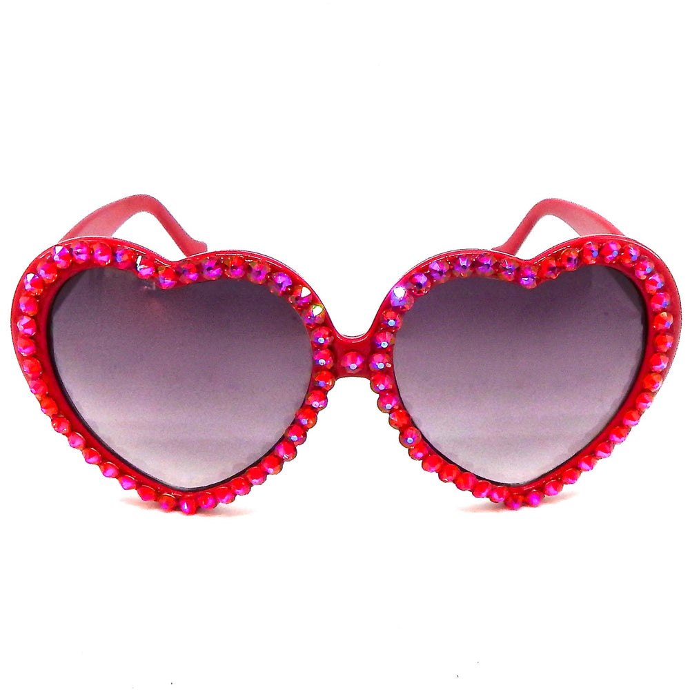 LOLITA BABY'S ON FIRE RHINESTONE HEART SUNGLASSES