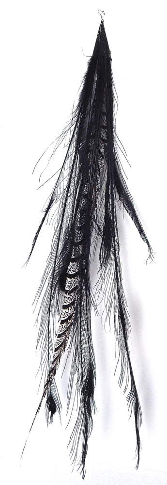 FEATHER BLACK TIGER EARRING