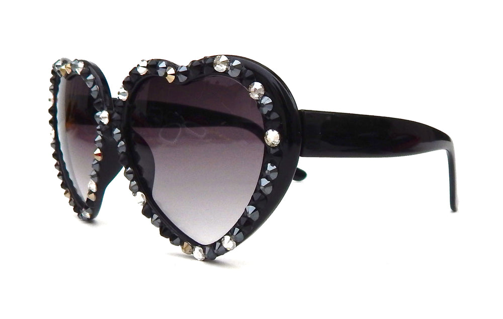 LOLITA MIDNIGHT RIDER RANSOM COMBO RHINESTONES HEART SUNGLASSES