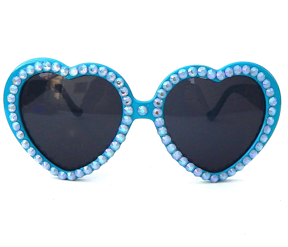 LOLITA BLUE BIRD RHINESTONE HEART SUNGLASSES