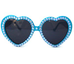 LOLITA BLUE BIRD RHINESTONE HEART SUNGLASSES