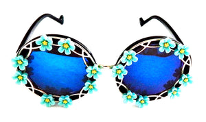 SUMMER OF LOVE MORNING GLORY BLUE BIRDCAGE GLASSES