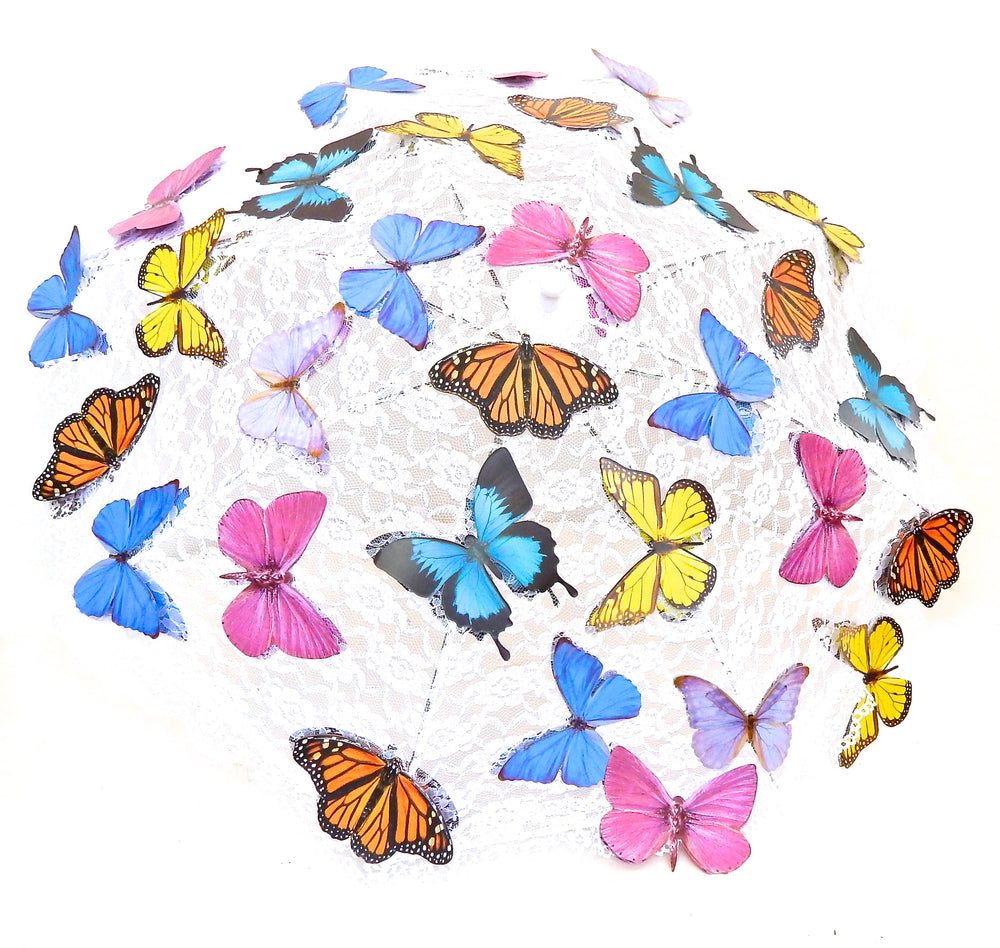 BUTTERFLY KNIFE PARASOL WHITE