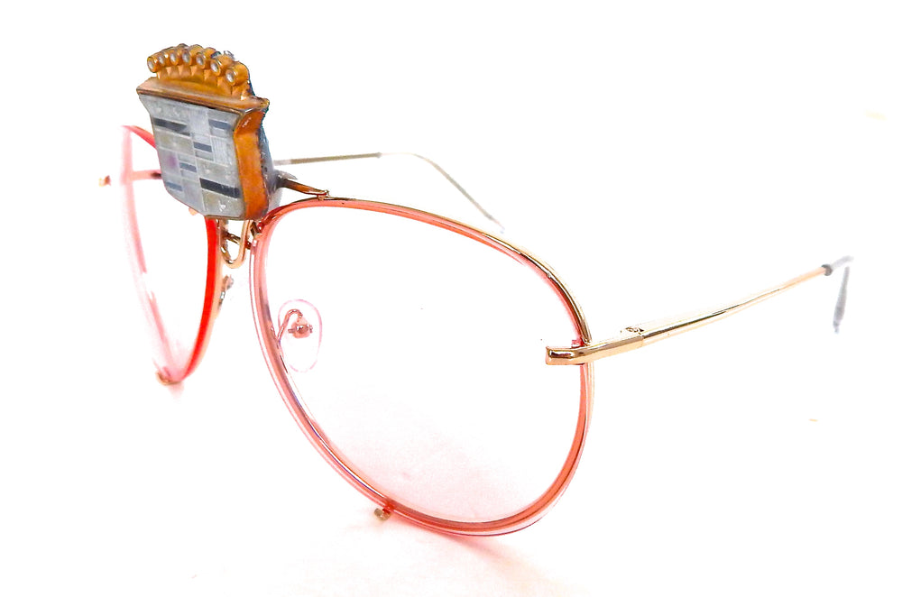CHEVY METAL CADILLAC PINK AVIATOR GLASSES