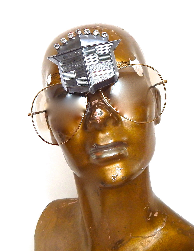 CHEVY METAL CADILLAC XL CREST CLEAR AVIATOR GLASSES