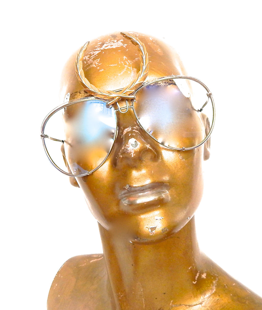 CHEVY METAL CADILLAC GOLD CLEAR AVIATOR GLASSES