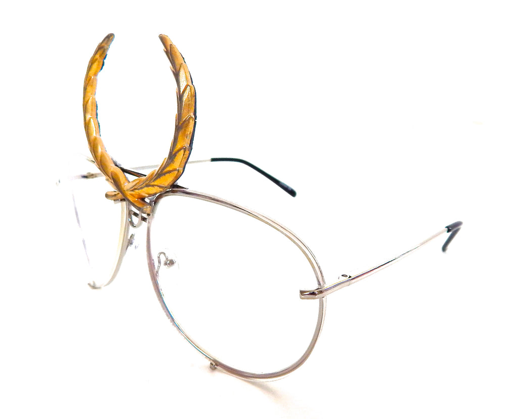 CHEVY METAL CADILLAC GOLD CLEAR AVIATOR GLASSES