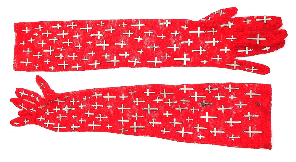 CONFESSION RED OPERA GLOVES