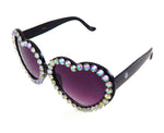 LOLITA CUDA XL RHINESTONE HEART SUNGLASSES