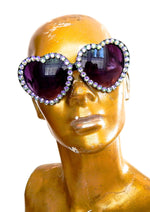 LOLITA CUDA XL RHINESTONE HEART SUNGLASSES