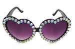 LOLITA CUDA XL RHINESTONE HEART SUNGLASSES