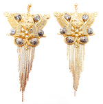 EGYPTIAN GOLD CLEOPATRA GOLD DUST FRINGE EARRINGS