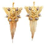 EGYPTIAN GOLD CLEOPATRA GOLD DUST FRINGE EARRINGS