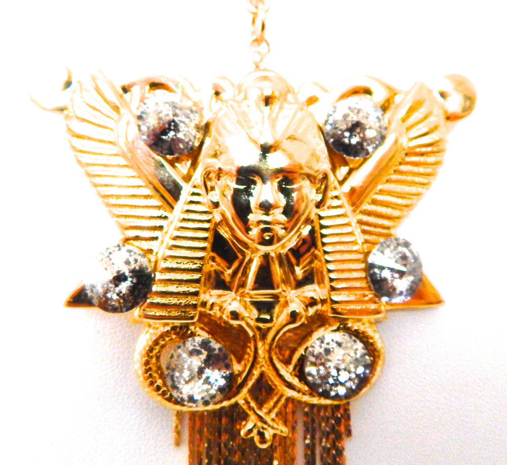 EGYPTIAN GOLD CLEOPATRA GOLD DUST FRINGE NECKLACE