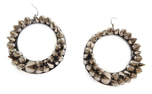 SILVERSKIN SPIKE HOOP EARRINGS