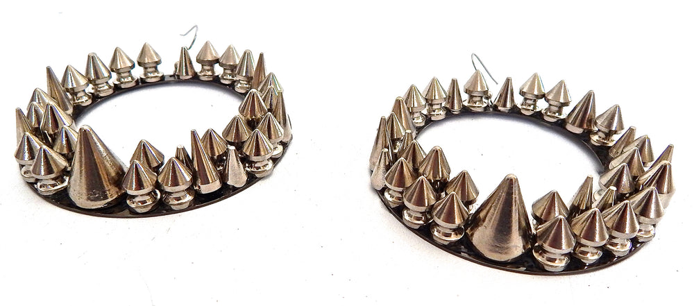 SILVERSKIN SPIKE HOOP EARRINGS