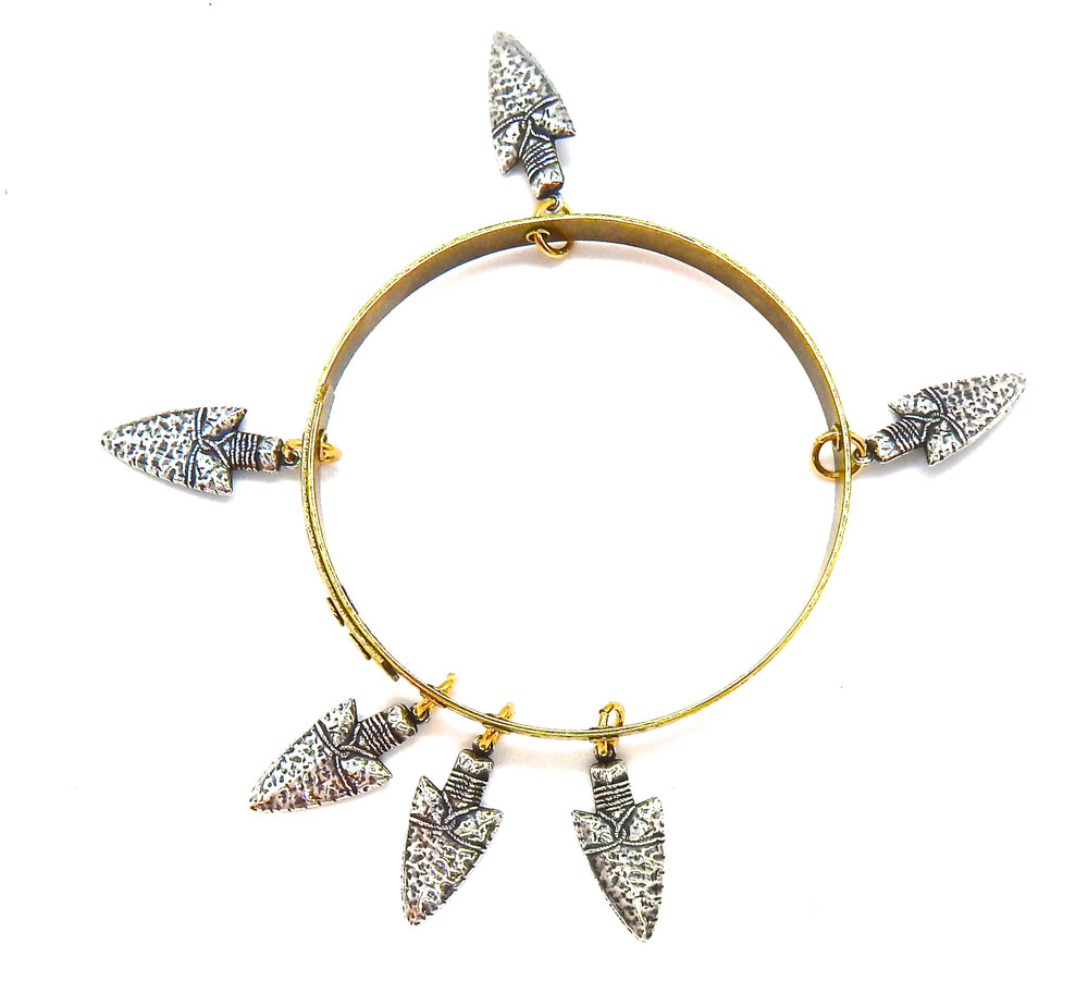 THUNDERBIRD DEADWOOD ARROWHEAD BANGLE (GOLD)