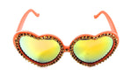 LOLITA DORADO ACID RHINESTONE HEART SUNGLASSES