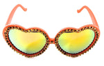 LOLITA DORADO ACID RHINESTONE HEART SUNGLASSES