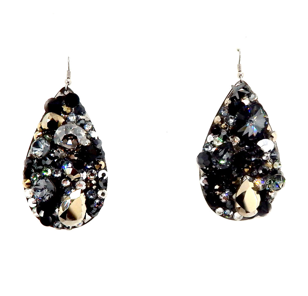 BLACK CAVIAR DROP EARRINGS