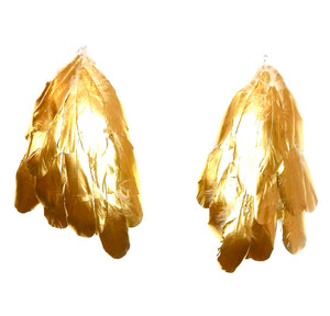 FEATHER GILDED DROP EARRING