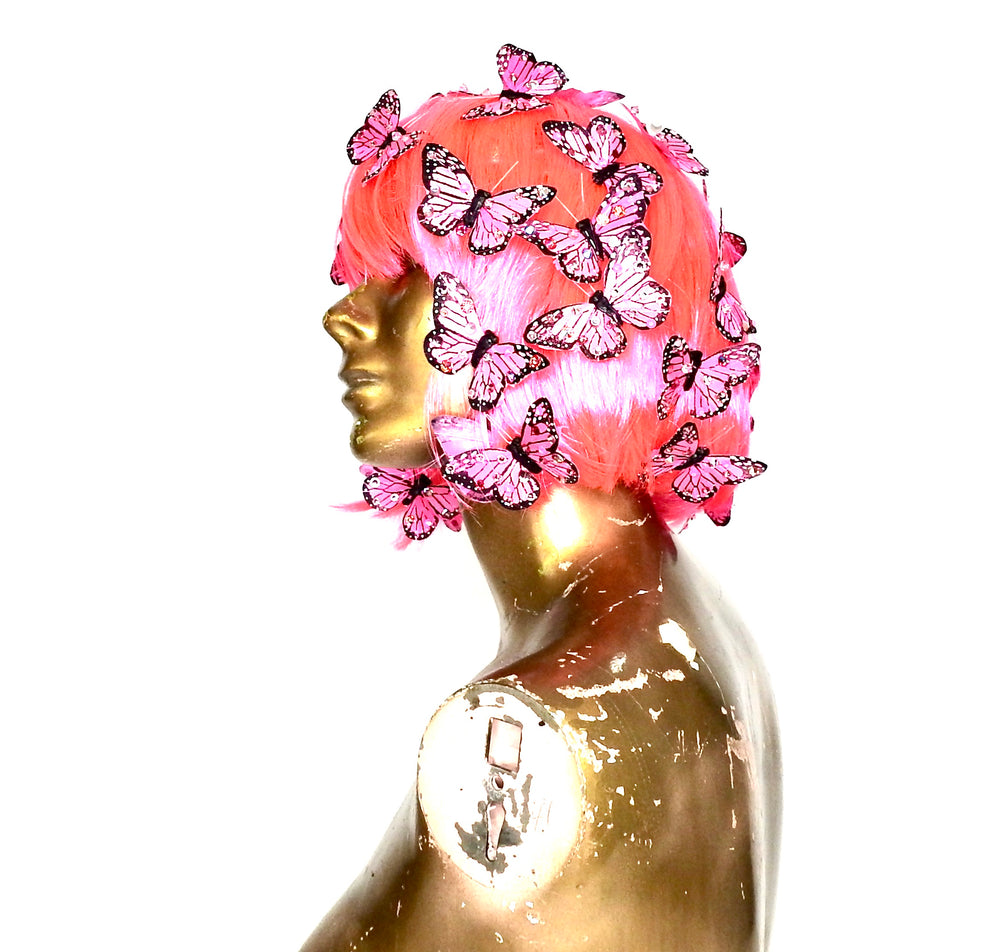 PINK BUTTERFLY WIG