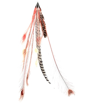 FEATHER PEACH TIGER EARRING