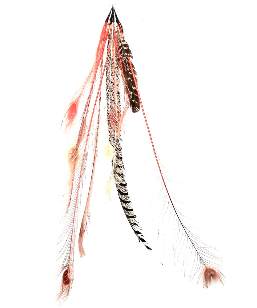 FEATHER PEACH TIGER EARRING