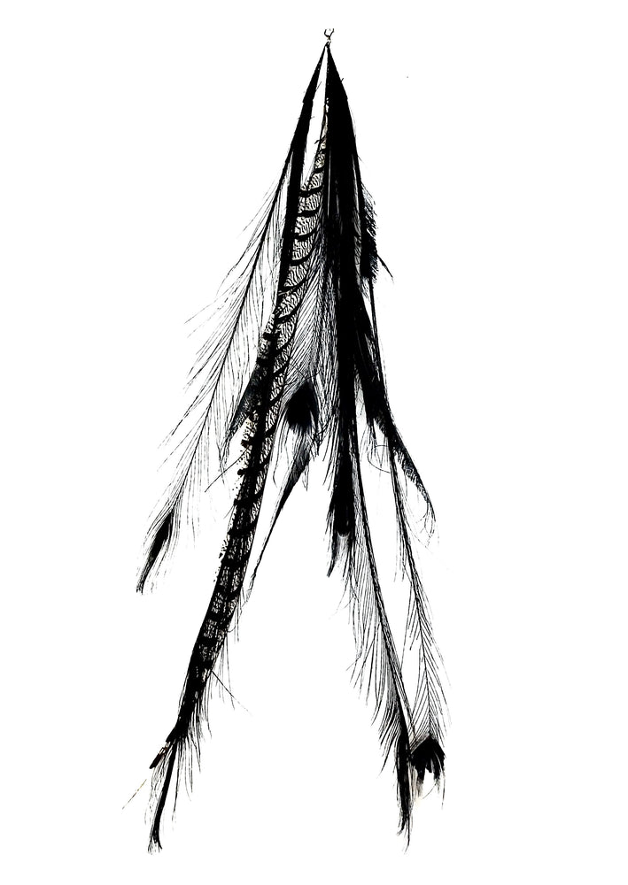 FEATHER BLACK EARRING