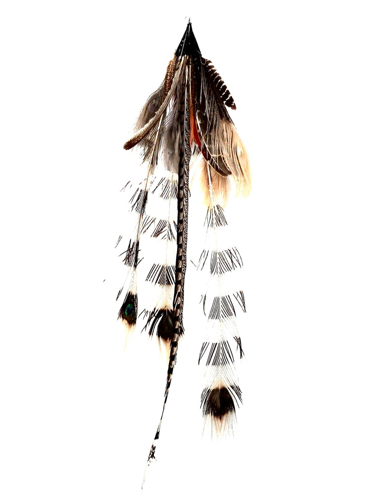 FEATHER TIGER WHITE PEACOCK EARRING