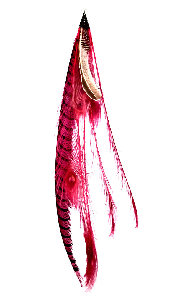 FEATHER HOT PINK EARRING